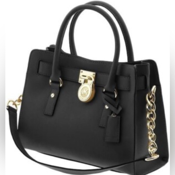 Michael Kors Black Satchel with Gold Accents - Picture 1 of 10